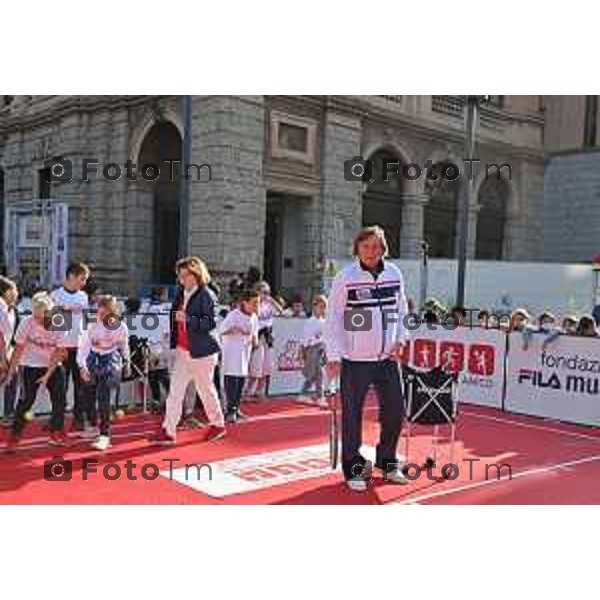 Foto Manzoni Tiziano/LaPresse 12-10-2022 Bergamo Italia - Cronaca - Settima tappa a Bergamo di un Campione per Amico, lmanifestazione italiana sportivo-educativo Adriano Panatta, Andrea Lucchetta, Ciccio Graziani e Martín Leandro Castrogiovanni