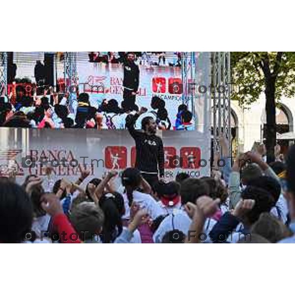 Foto Manzoni Tiziano/LaPresse 12-10-2022 Bergamo Italia - Cronaca - Settima tappa a Bergamo di un Campione per Amico, lmanifestazione italiana sportivo-educativo Adriano Panatta, Andrea Lucchetta, Ciccio Graziani e Martín Leandro Castrogiovanni