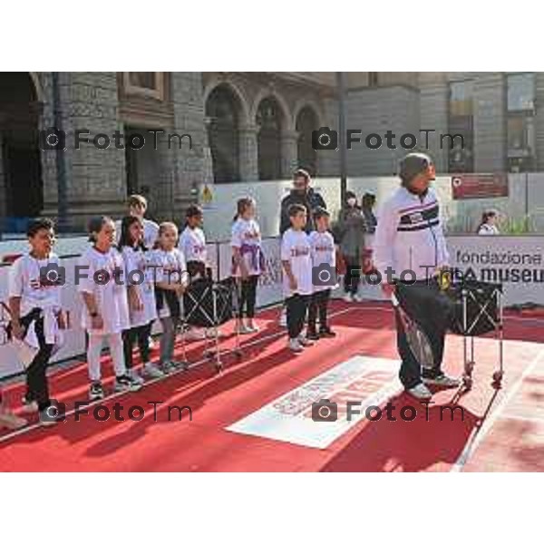 Foto Manzoni Tiziano/LaPresse 12-10-2022 Bergamo Italia - Cronaca - Settima tappa a Bergamo di un Campione per Amico, lmanifestazione italiana sportivo-educativo Adriano Panatta, Andrea Lucchetta, Ciccio Graziani e Martín Leandro Castrogiovanni