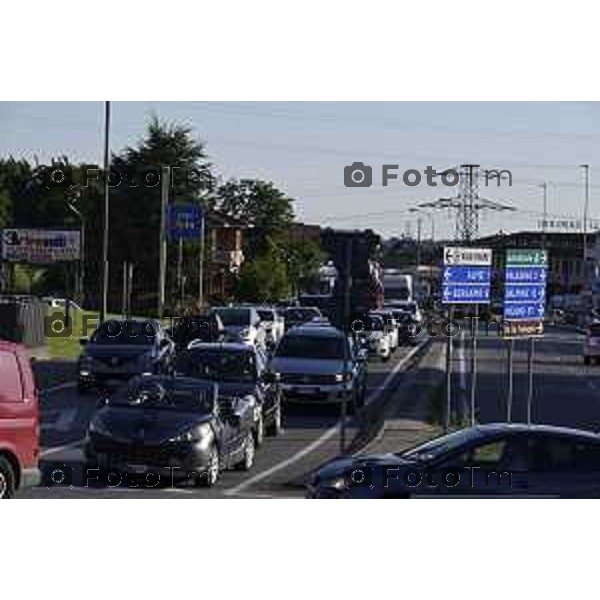 Bergamo traffico Villa D\'Almè Paladina 5 Luglio 2021 Bergamo Tiziano Manzoni/Ansa