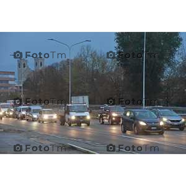 Foto LaPress Manzoni Tiziano 19/11/2018 ITALIA BERGAMO cronaca traffico intenso direzione Casello A4 negli orari di punta