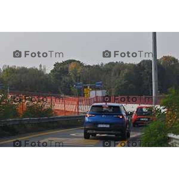 Foto Manzoni Tiziano/LaPresse 17-10-2022 Bergamo Italia - Cronaca - Bergamo traffico del mattino ingresso in città lavori rotonda casello A4