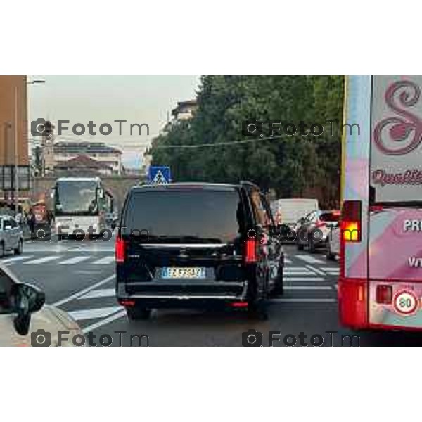 Foto Manzoni Tiziano/LaPresse 17-10-2022 Bergamo Italia - Cronaca - Bergamo traffico del mattino ingresso in città