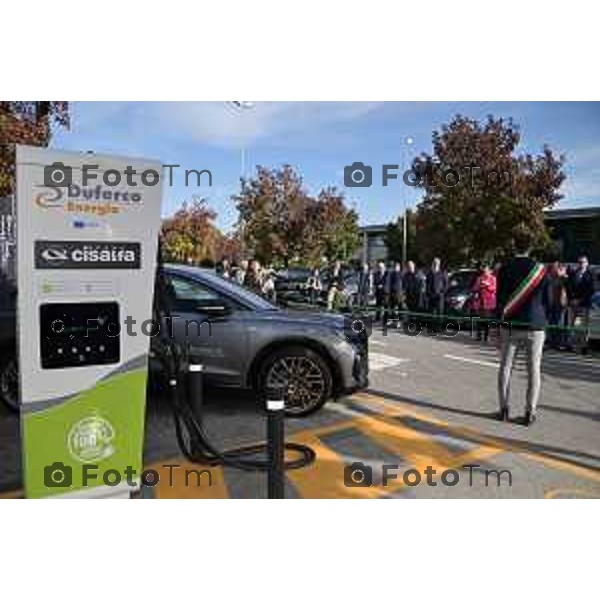 Foto Manzoni Tiziano/LaPresse 28-10-2022 Bergamo Italia - Cronaca - inaugurazione sul futuro della mobilità siglato da CISALFA SPORT e DUFERCO ENERGIA, in collaborazione con Bonaldi Gruppo Eurocar Italia Andrea Saccogna, Sindaco di Curno.