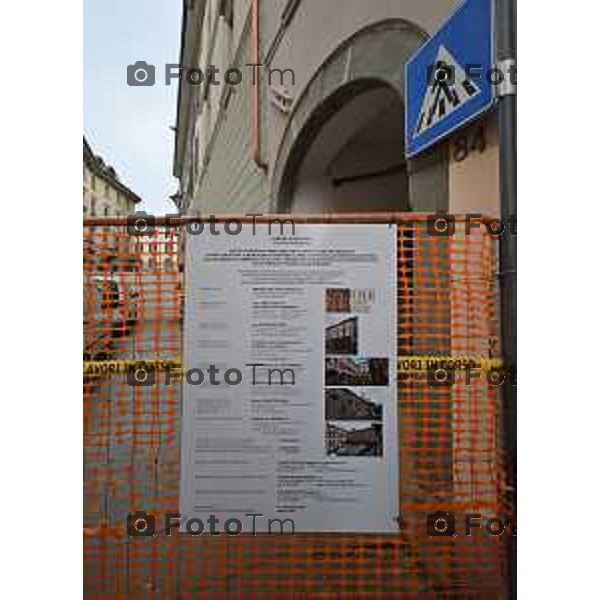 Foto Manzoni Tiziano/LaPresse 16-11-2022 Bergamo Italia - Cronaca - la visita al cantiere dell\'ex Hotel Commercio di via T. Tasso