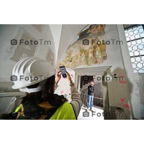 Foto Manzoni Tiziano/LaPresse 16-11-2022 Bergamo Italia - Cronaca - la visita al cantiere dell\'ex Hotel Commercio di via T. Tasso