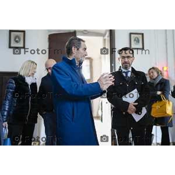 Foto Manzoni Tiziano/LaPresse 3-09-2022 Bergamo Italia - Cronaca -Clusone Bg Attilio fontana visita la nuova caserma dei carabinieri