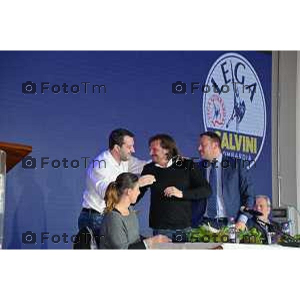 Tiziano Manzoni - LaPresse 20-11-2022 Cronaca Italia. Treviglio Bg Primo congresso Lega provincia di Bg Matteo Salvini al congresso a Bg