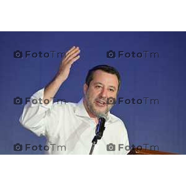 Tiziano Manzoni - LaPresse 20-11-2022 Cronaca Italia. Treviglio Bg Primo congresso Lega provincia di Bg Matteo Salvini al congresso a Bg