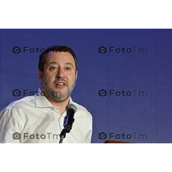 Tiziano Manzoni - LaPresse 20-11-2022 Cronaca Italia. Treviglio Bg Primo congresso Lega provincia di Bg Matteo Salvini al congresso a Bg