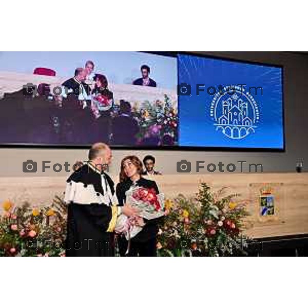 Foto Manzoni Tiziano/LaPresse 21-11-2022 Bergamo Italia - Cronaca - la cerimonia di inaugurazione dell’anno accademico dell’Università degli studi di Bergamo. Appuntamento che, neo Ministro dell’Università e della Ricerca, Anna Maria Bernini.