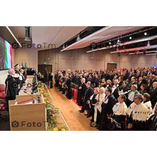 Foto Manzoni Tiziano/LaPresse 21-11-2022 Bergamo Italia - Cronaca - la cerimonia di inaugurazione dell’anno accademico dell’Università degli studi di Bergamo. Appuntamento che, neo Ministro dell’Università e della Ricerca, Anna Maria Bernini.