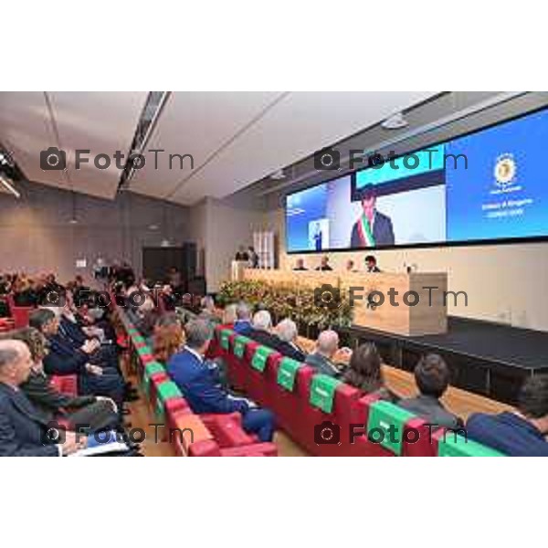 Foto Manzoni Tiziano/LaPresse 21-11-2022 Bergamo Italia - Cronaca - la cerimonia di inaugurazione dell’anno accademico dell’Università degli studi di Bergamo. Appuntamento che, neo Ministro dell’Università e della Ricerca, Anna Maria Bernini.