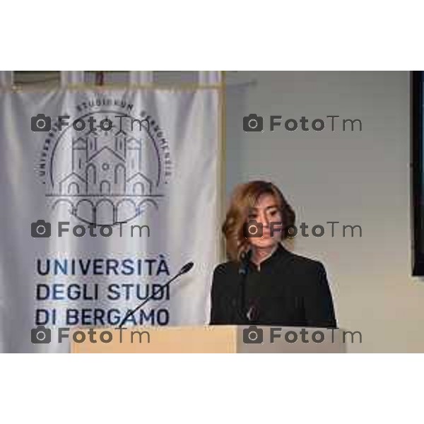 Foto Manzoni Tiziano/LaPresse 21-11-2022 Bergamo Italia - Cronaca - la cerimonia di inaugurazione dell’anno accademico dell’Università degli studi di Bergamo. Ministro dell’Università e della Ricerca, Anna Maria Bernini.