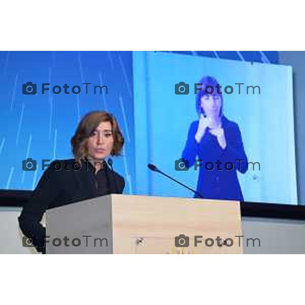 Foto Manzoni Tiziano/LaPresse 21-11-2022 Bergamo Italia - Cronaca - la cerimonia di inaugurazione dell’anno accademico dell’Università degli studi di Bergamo. Ministro dell’Università e della Ricerca, Anna Maria Bernini.