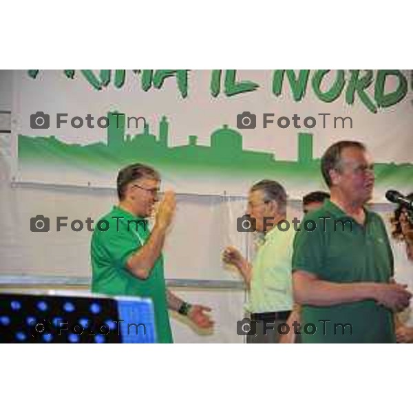 Torre Boldone festa lega nord l\'intervento di Bossi Calderoli foto Tiziano Manzoni Fotogramma