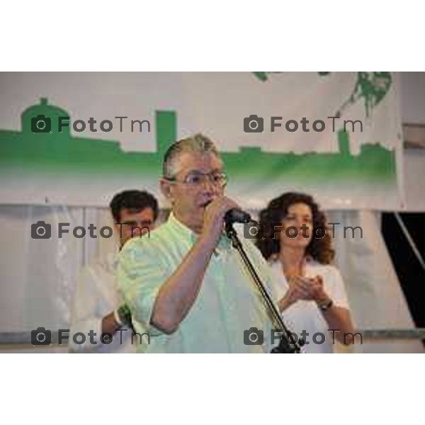 Torre Boldone festa lega nord l\'intervento di Bossi Calderoli foto Tiziano Manzoni Fotogramma