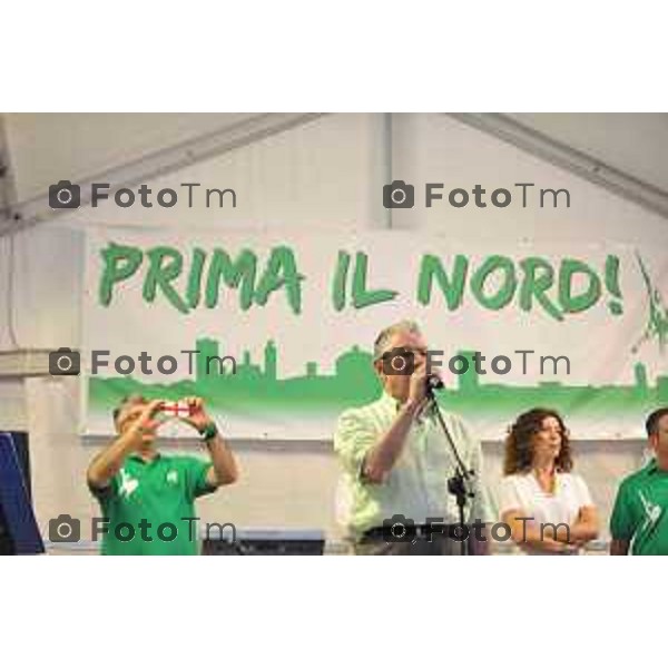 Torre Boldone festa lega nord l\'intervento di Bossi Calderoli foto Tiziano Manzoni Fotogramma