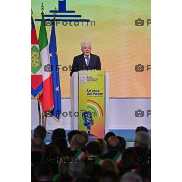 Tiziano Manzoni/LaPresse 22-11- 2022 Bergamo, Italia Cronaca Consiglio Nazionale ANCI con la presenza del presidente della repubblica Sergio Mattarella