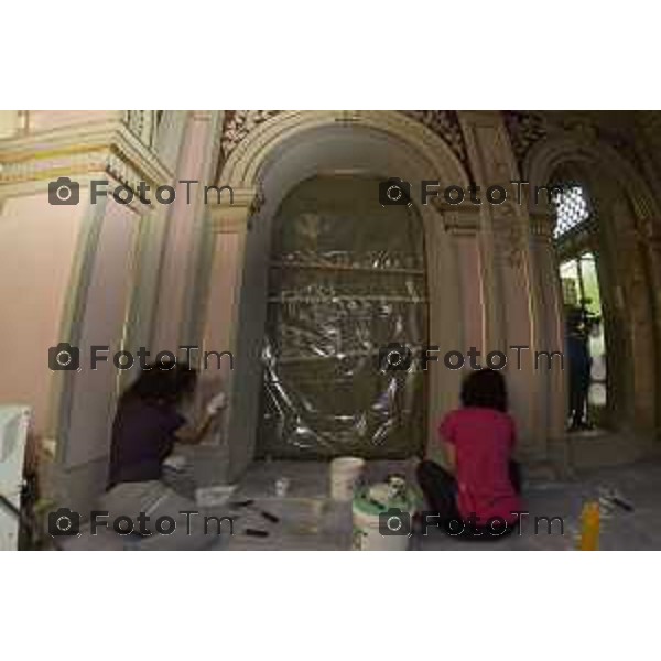 foto LaPresse Tiziano Manzoni 06/06/2018 Cronaca Bergamo - ITALIA Visita cantiere Teatro Donizetti nella foto: