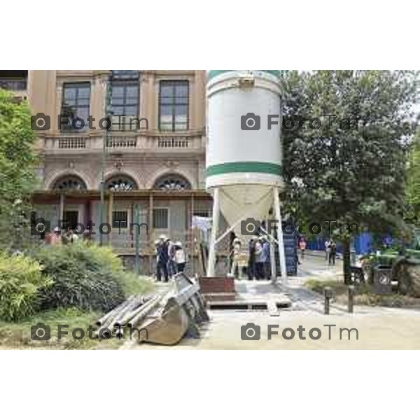 foto LaPresse Tiziano Manzoni 06/06/2018 Cronaca Bergamo - ITALIA Visita cantiere Teatro Donizetti nella foto: