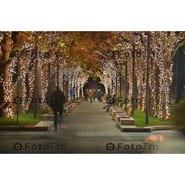 Foto Manzoni Tiziano/LaPresse 14-12-2022 Italia - Cronaca - Bergamo Luminarie vista dall\'alto ruota panoramica