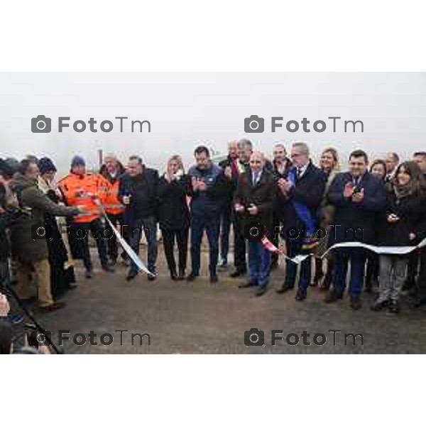 Tiziano Manzoni/LaPresse 27-12-2022 - Bergamo, Italia Cronaca Il ministro Matteo Salvini alla doppia inaugurazione del secondo lotto della tangenziale e del primo gia aperto