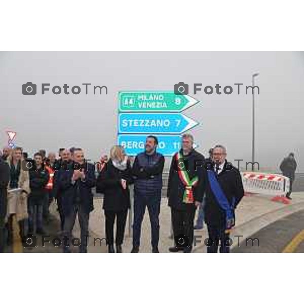 Tiziano Manzoni/LaPresse 27-12-2022 - Bergamo, Italia Cronaca Il ministro Matteo Salvini alla doppia inaugurazione del secondo lotto della tangenziale e del primo gia aperto