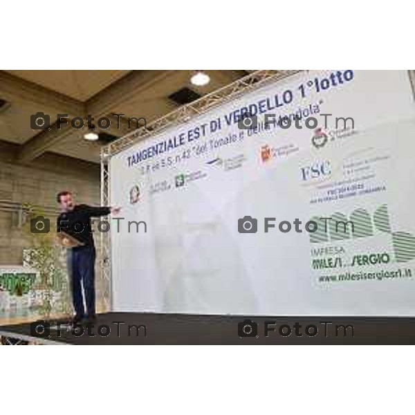 Tiziano Manzoni/LaPresse 27-12-2022 - Bergamo, Italia Cronaca Il ministro Matteo Salvini alla doppia inaugurazione del secondo lotto della tangenziale e del primo gia aperto