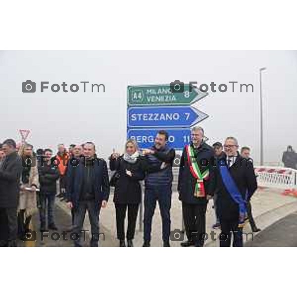 Tiziano Manzoni/LaPresse 27-12-2022 - Bergamo, Italia Cronaca Il ministro Matteo Salvini alla doppia inaugurazione del secondo lotto della tangenziale e del primo gia aperto