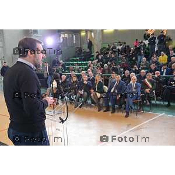 Tiziano Manzoni/LaPresse 27-12-2022 - Bergamo, Italia Cronaca Il ministro Matteo Salvini alla doppia inaugurazione del secondo lotto della tangenziale e del primo gia aperto