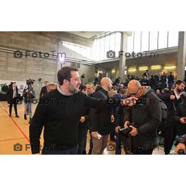 Tiziano Manzoni/LaPresse 27-12-2022 - Bergamo, Italia Cronaca Il ministro Matteo Salvini alla doppia inaugurazione del secondo lotto della tangenziale e del primo gia aperto