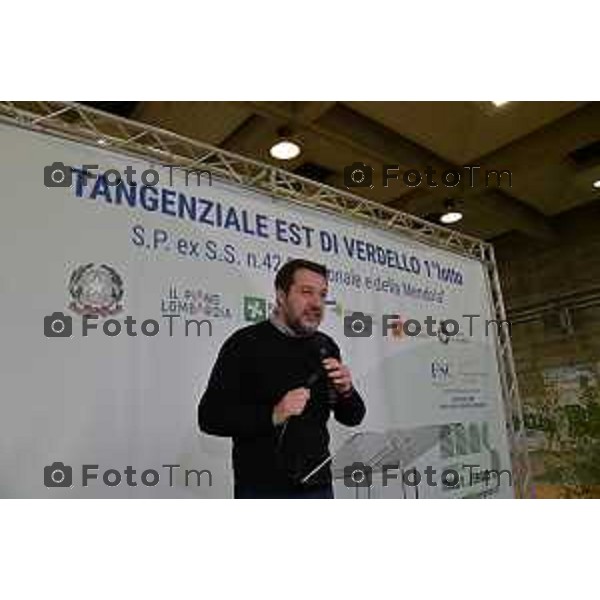 Tiziano Manzoni/LaPresse 27-12-2022 - Bergamo, Italia Cronaca Il ministro Matteo Salvini alla doppia inaugurazione del secondo lotto della tangenziale e del primo gia aperto