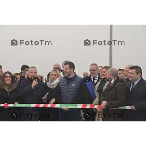 Tiziano Manzoni/LaPresse 27-12-2022 - Bergamo, Italia Cronaca Il ministro Matteo Salvini alla doppia inaugurazione del secondo lotto della tangenziale e del primo gia aperto