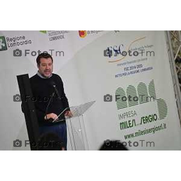 Tiziano Manzoni/LaPresse 27-12-2022 - Bergamo, Italia Cronaca Il ministro Matteo Salvini alla doppia inaugurazione del secondo lotto della tangenziale e del primo gia aperto