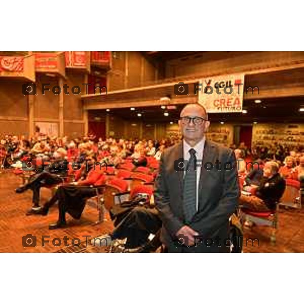 Tiziano Manzoni/LaPresse 12-01- 2023 Bergamo, Italia Cronaca Bergamo Bergamo CONGRESSO cgil Gianni Peracchi, segretario generale uscente