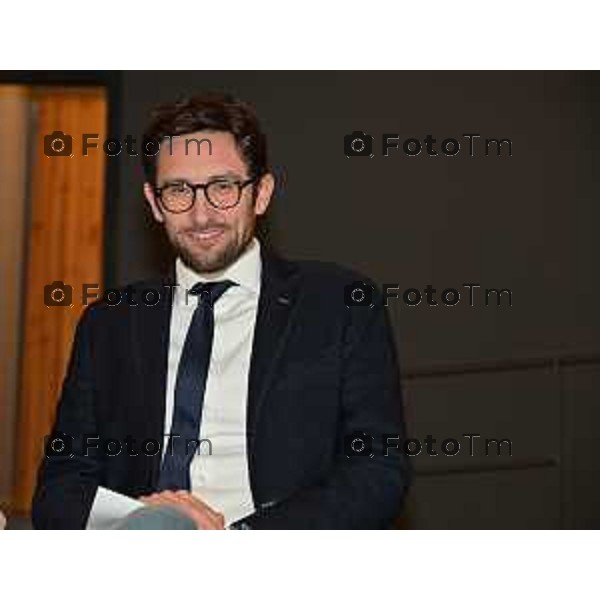 Foto Manzoni Tiziano/LaPresse 13-1-2023Bergamo Italia - Cronaca - Bergamo presentazione candidati Pd con Majorino capo lista pd Lombardia Davide Casati