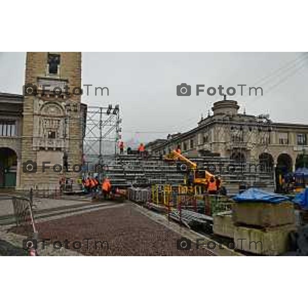 Tiziano Manzoni/LaPresse 17-01- 2023 Bergamo, Italia Cronaca Bergamo BergamoTraffico e preparativi per il via a Bg e Bs capitale della Cultura