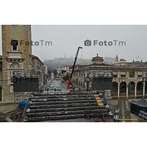 Foto Tiziano Manzoni/LaPresse Bergamo Italia Cronaca Bergamo preparazione palco inaugurazione Bergamo Brescia capitale cultura