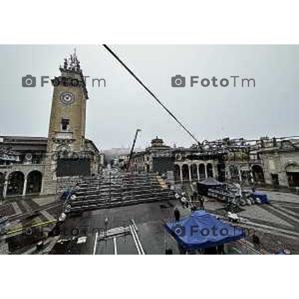 Foto Tiziano Manzoni/LaPresse Bergamo Italia Cronaca Bergamo preparazione palco inaugurazione Bergamo Brescia capitale cultura