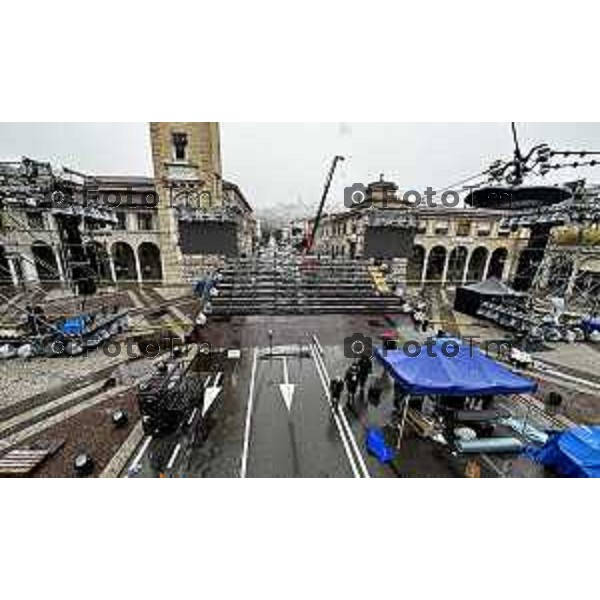 Foto Tiziano Manzoni/LaPresse Bergamo Italia Cronaca Bergamo preparazione palco inaugurazione Bergamo Brescia capitale cultura