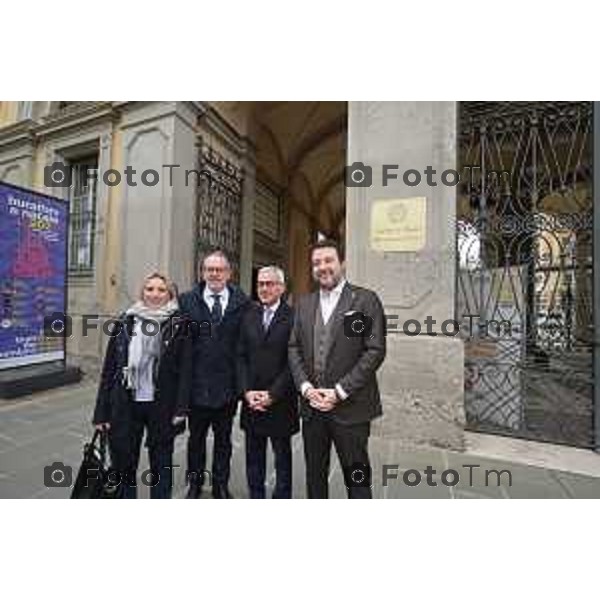 Foto Manzoni Tiziano/LaPresse 27-1-2023Bergamo Italia - Cronaca -Bergamo Matteo Salvini in provincia incontra istituzioni bergamasche