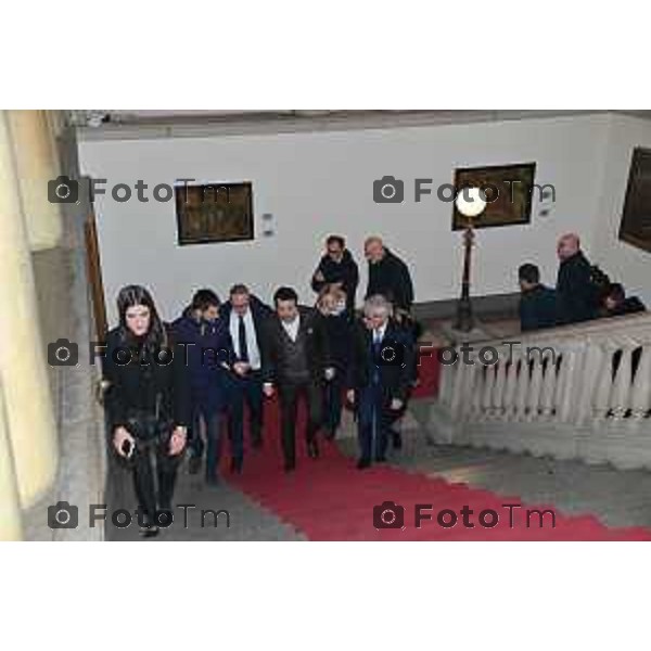 Foto Manzoni Tiziano/LaPresse 27-1-2023Bergamo Italia - Cronaca -Bergamo Matteo Salvini in provincia incontra istituzioni bergamasche