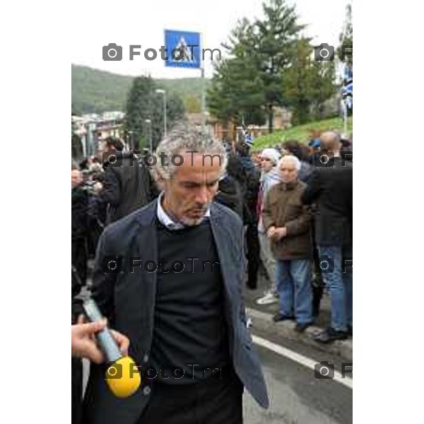 Bergamo Funerali Piermaio Morosini Nella foto Roberto Donadoni 19 Aprile 2012 foto Tiziano Manzoni/Fotogramma Bergamo