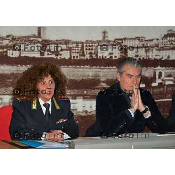 Foto Manzoni Tiziano/LaPresse 9-02-2023 Bergamo Italia - Cronaca - Bergamo Comando di Polizia Locale risultati ottenuti 2022. viceSindaco Sergio Gandi e la Comandante della Polizia Locale Gabriella Messina