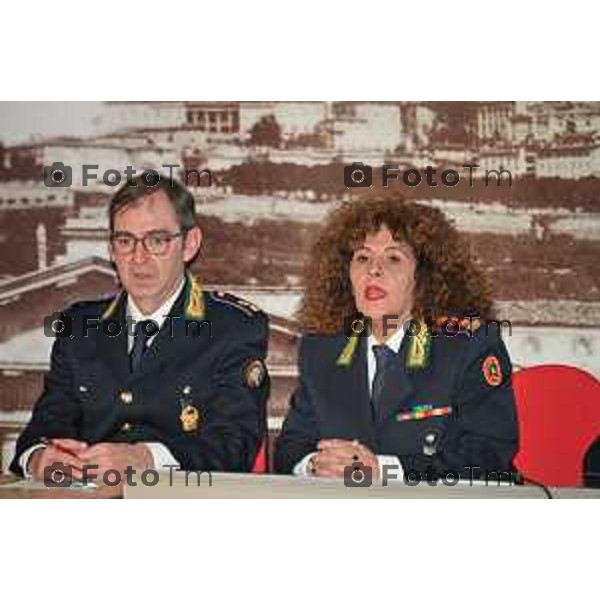 Foto Manzoni Tiziano/LaPresse 9-02-2023 Bergamo Italia - Cronaca - Bergamo Comando di Polizia Locale risultati ottenuti 2022. viceSindaco Sergio Gandi e la Comandante della Polizia Locale Gabriella Messina