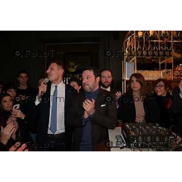 Tiziano Manzoni/LaPresse 10-01- 2023 Bergamo, Italia Cronaca Bergamo Giuseppe Bergamo Aperitivo con Salvini