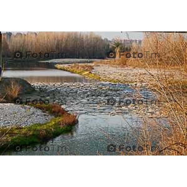 Tiziano Manzoni/LaPresse 18-02- 2023 Bergamo, Italia Cronaca Bergamo Fiume Brembo con livello basso di acqua a febbraio 23 il fiume visto all\'altezza di Treviolo