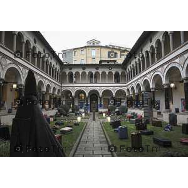 Conferenza stampa di inaugurazione della mostra "The Last Drop" del fotografo Fabrizio Spucches per Fondazione CESVI al chiostro di Santa Marta. Interventi del sindaco Giorgio Gori, dell’assessore alla cultura Nadia Ghisalberti, del direttore generale Lombardia di Intesa Sanpaolo Gianluigi Venturini, della presidente di Fondazione CESVI Gloria Zavatta e del fotografo Fabrizio Spucches. Bergamo, 24 febbraio 2023.