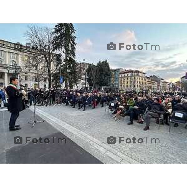 Tiziano Manzoni/LaPresse 3-3- 2023 Bergamo, Italia Cronaca onclusione dei lavori che hanno rinnovato l’area progettata a inizio Novecento da Piacentini e Quaroni. Piazza Matteotti